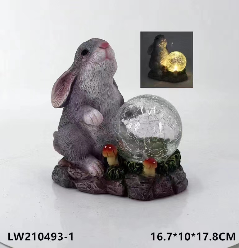 Garden Decor Solar Rabbit Statues